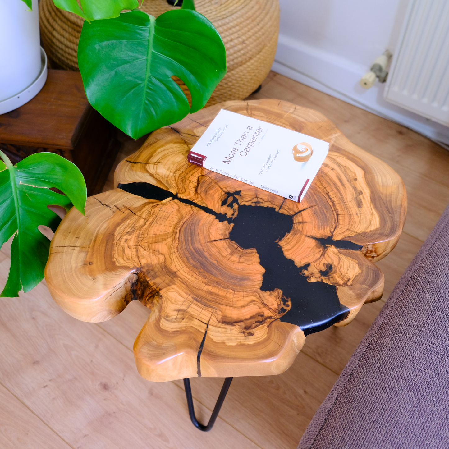 Olive Wood and Resin Coffee Table