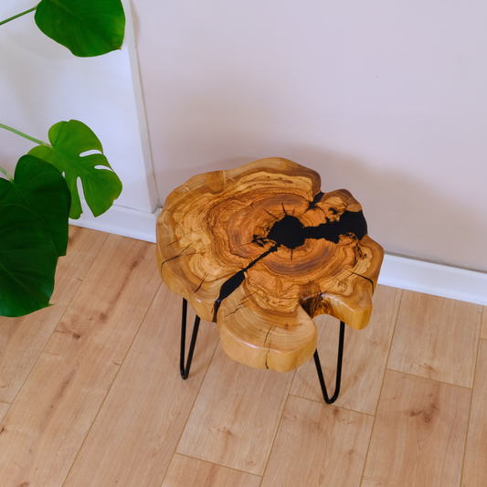 Olive Wood and Resin Coffee Table