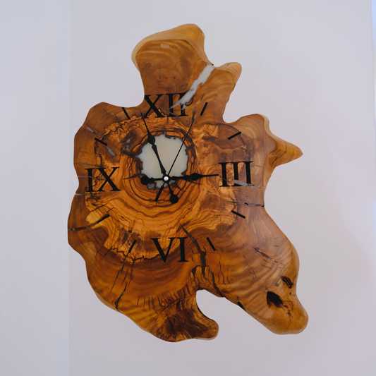 Olive Wood Wall Clock